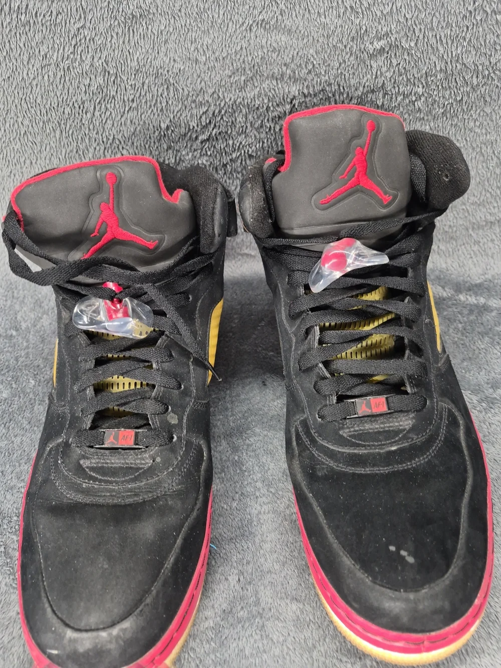 ​Nike Air Jordan Fusion 5 AJF 5 Bred Varsity Red Black 318608-062 Men's 14